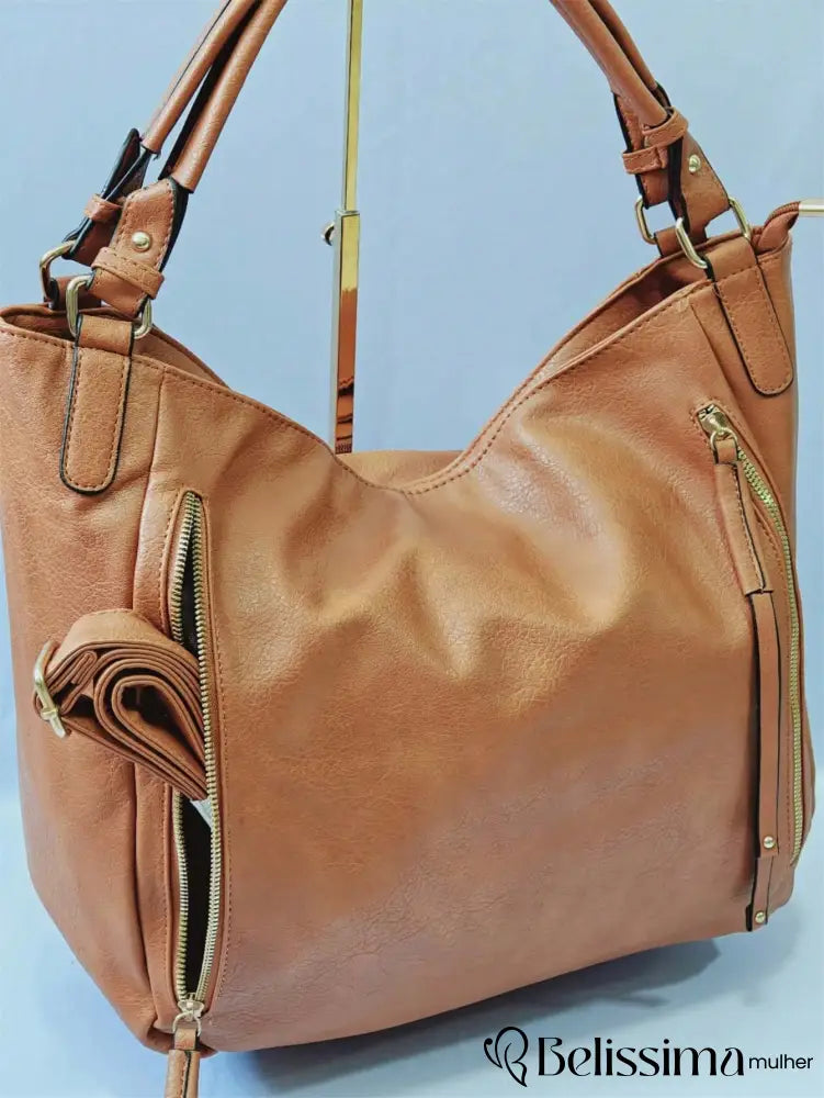 Bolsa Feminina de Couro Macio Retro – Grande Capacidade com Alça de Ombro e Alça Transversal para Uso Diário